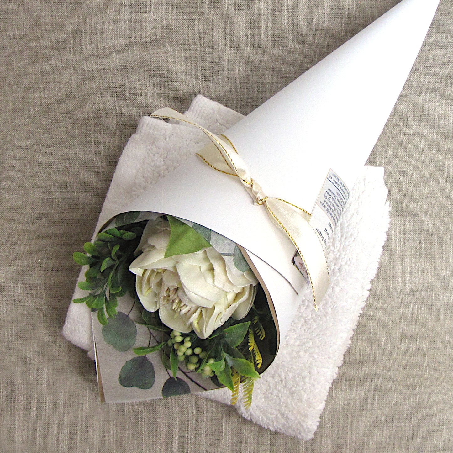 Satin Cream Peony - Handcrafted Soap Bouquet