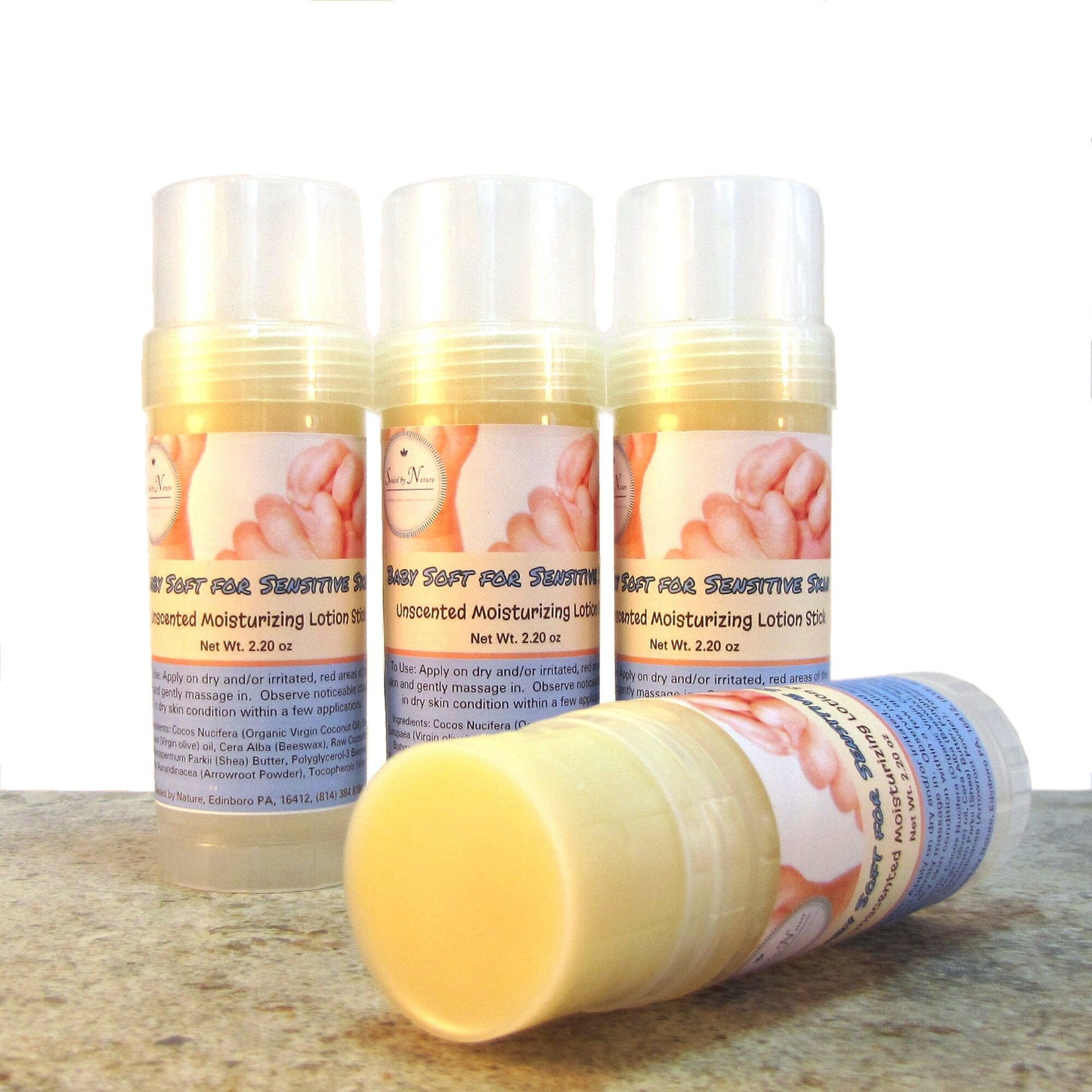 Unscented Moisturizing Stick, Baby Soft for Sensitive Skin