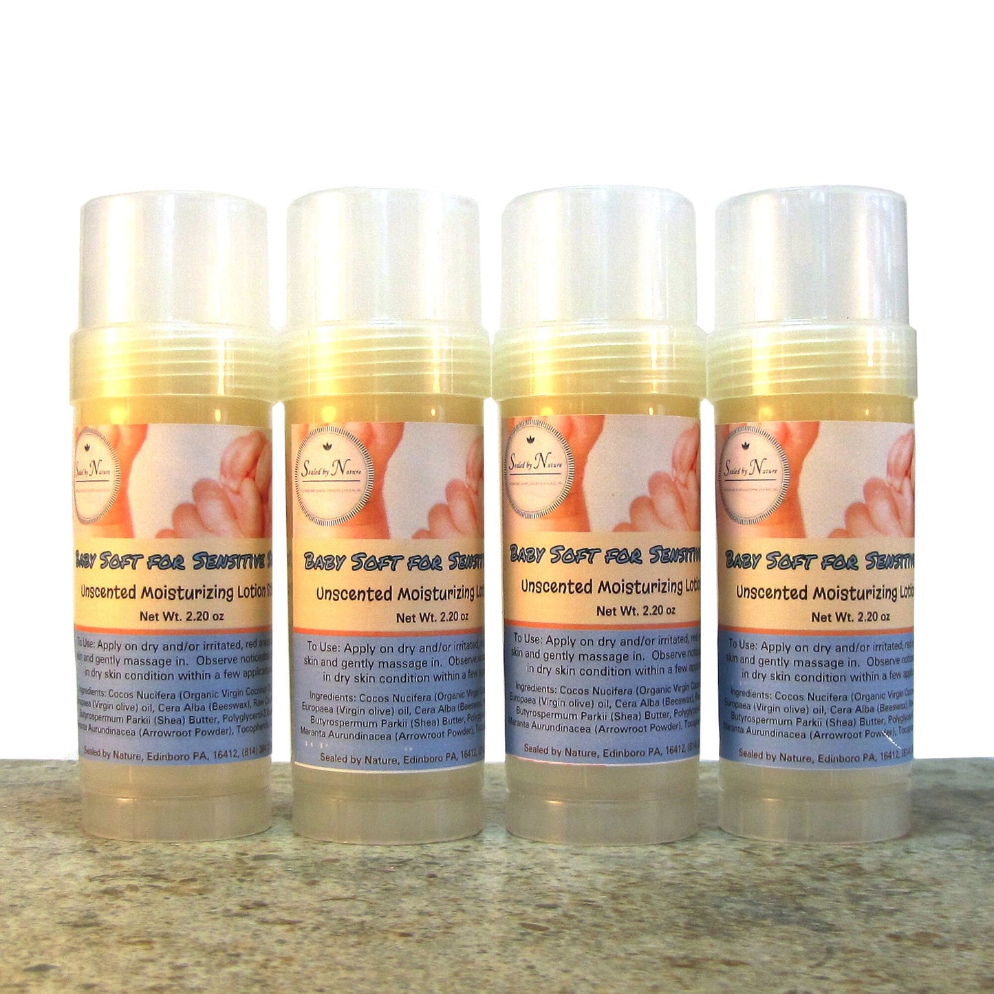 Unscented Moisturizing Stick, Baby Soft for Sensitive Skin