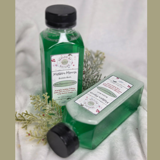 Mistletoe Mimosa bubble bath in a bottle