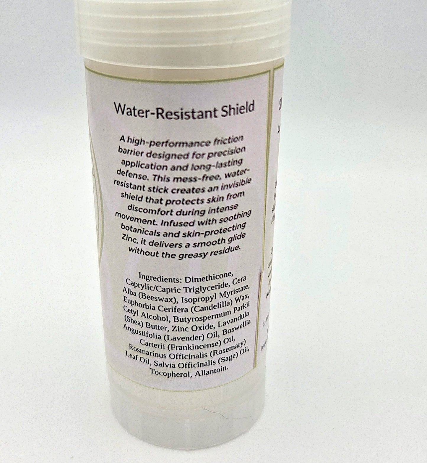 Water-resistant stick with label on a white background