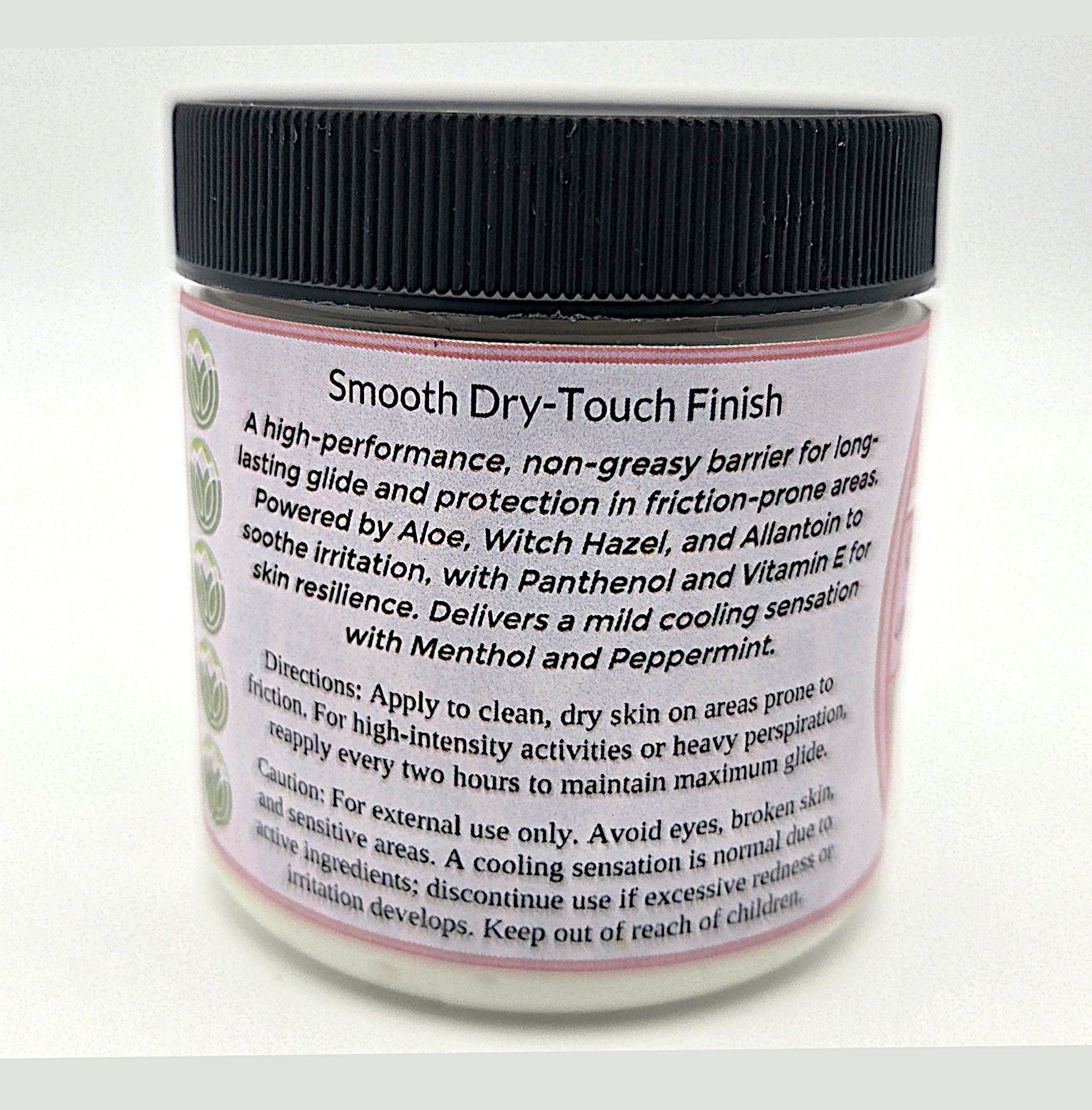 Jar of sport skin care product with label on a white background