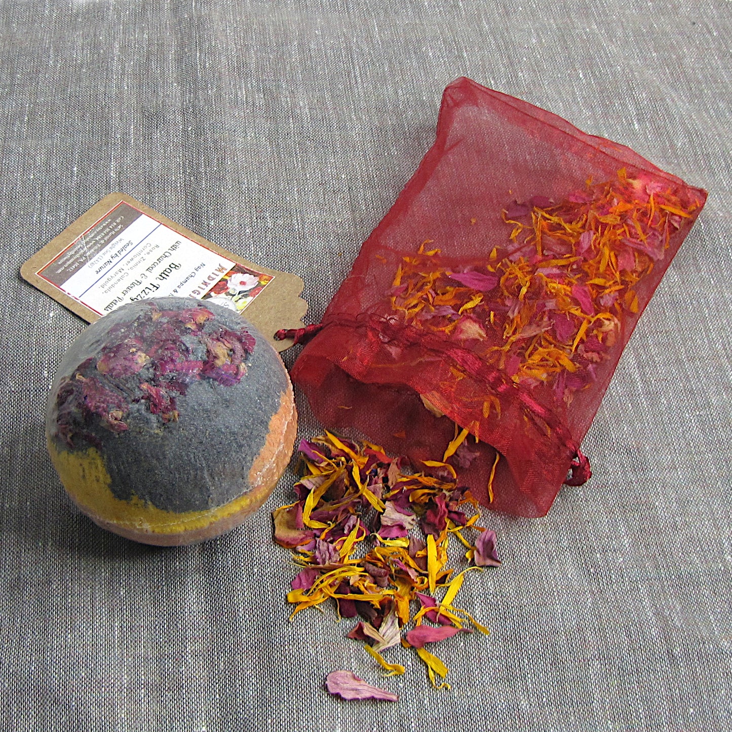 Midnight Gypsy Bath Fizzy with Charcoal  & Flower Petals