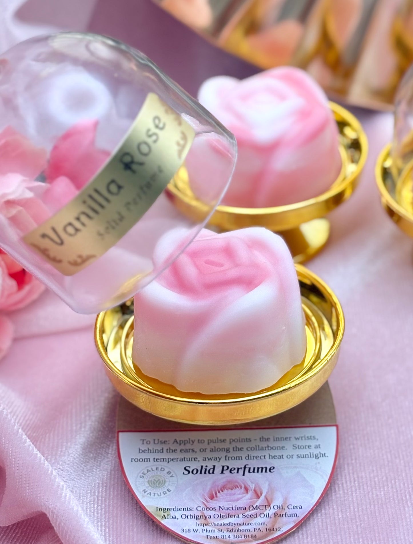 Rose Solid Vanilla Rose Solid Perfume – Sealed by Nature